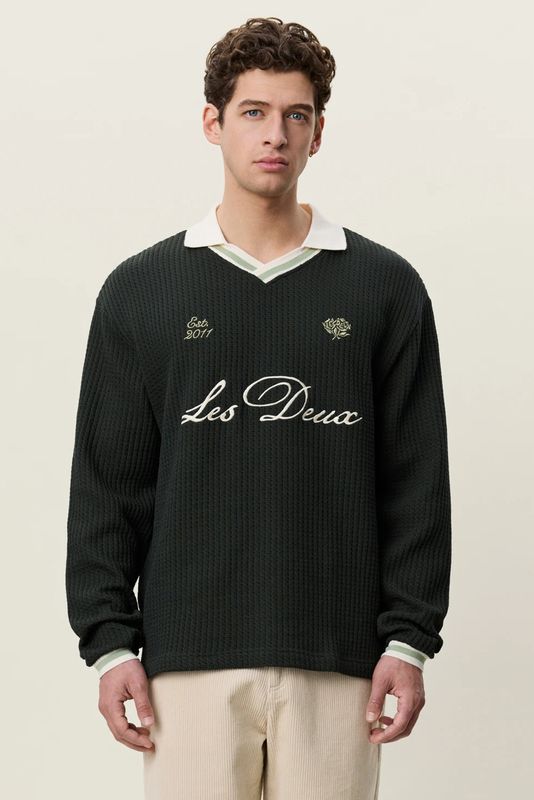 LES DEUX LONGSLEEVE-POLO WAFFLE