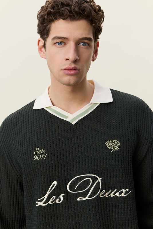 LES DEUX LONGSLEEVE-POLO WAFFLE