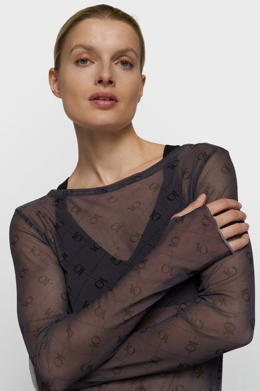 10 DAYS MESH LONGSLEEVE MONOGRAMM