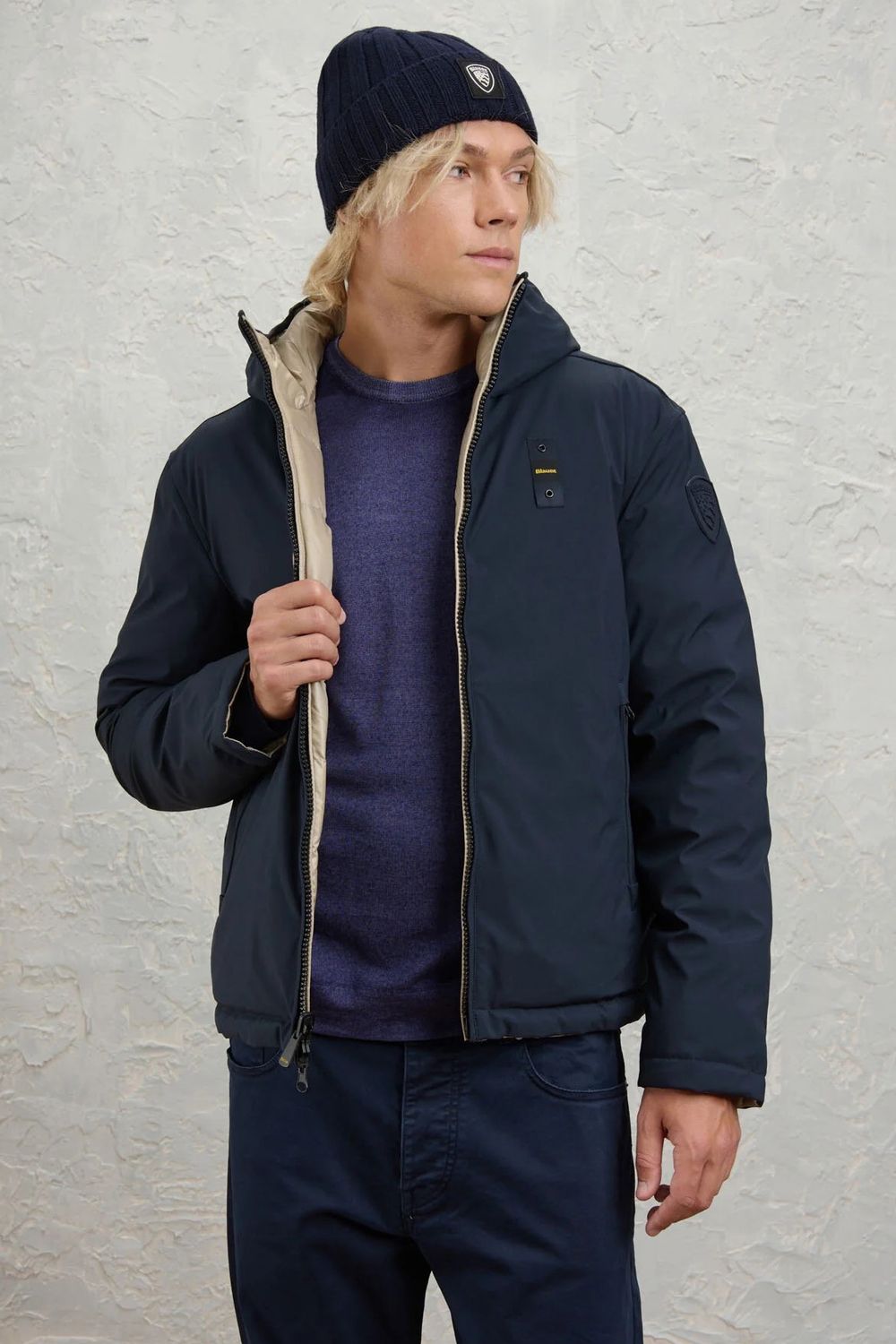 BLAUER WENDE-DAUNENJACKE BALLARD