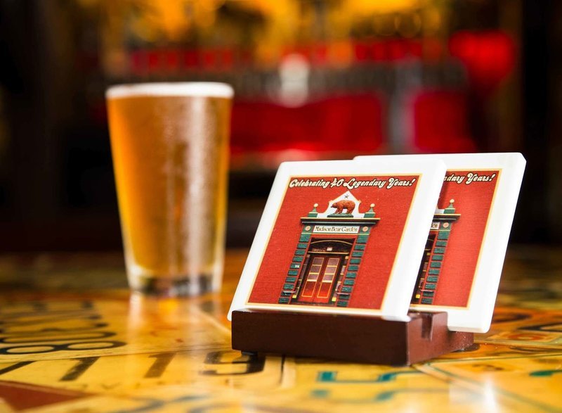 40th Anniversary Square Coaster Set With Stand