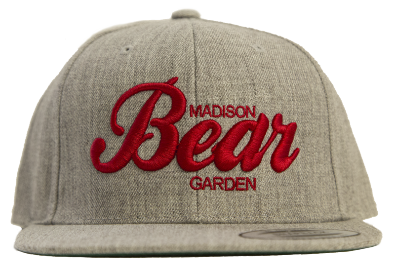 Grey and Red Embroidered Snapback Hat