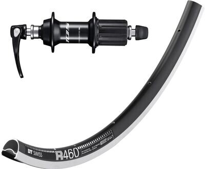 DT Swiss R460 700c rim with Shimano 105 R7000 hubs. For rim brake and Quick release axle.