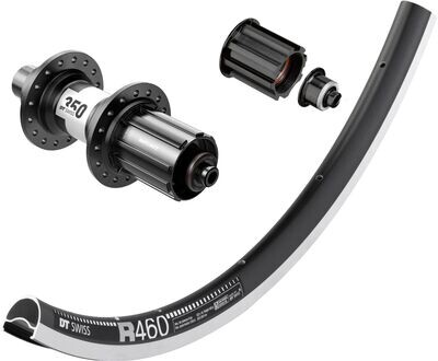 DT Swiss R460 700c rim with DT Swiss 350 hubs. For rim brake and Quick release axle. CAMPAGNOLO