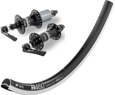 DT Swiss R460 700c rim with Miche Primato Syntesi Black hubs. For rim brake and Quick release axle. CAMPAGNOLO