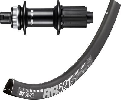 DT Swiss RR 521 700c rim with Shimano RS470 hubs. For disc brake and 12mm thru-axle.