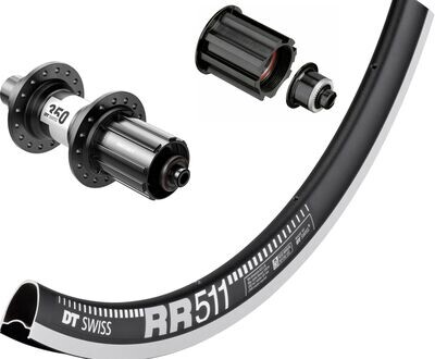 DT Swiss RR 511 700c rim with DT Swiss 350 hubs. For rim brake and Quick release axle. CAMPAGNOLO