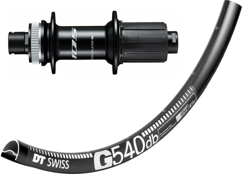 DT Swiss G540 rims with Shimano 105 R7070 hubs. For disc brake and 12mm thru-axle. Tubeless ready.