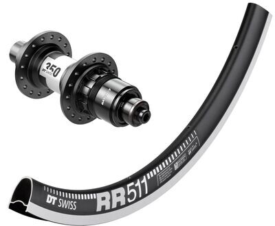DT Swiss RR 511 700c rim with DT Swiss 350 hubs. For rim brake and Quick release axle. Sram XDR