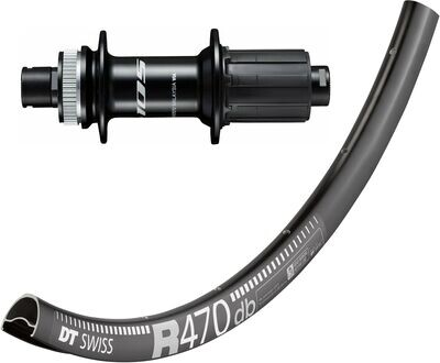 DT Swiss R470 700c rim with Shimano 105 R7070 hubs. For disc brake and 12mm thru-axle.