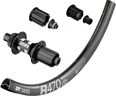 DT Swiss R470 700c rim with DT Swiss 350 hubs. For disc brake and 12mm thru-axle or Quick release, CAMPAGNOLO