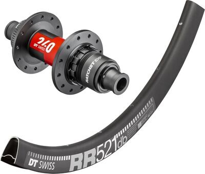 DT Swiss RR 521 700c rim with DT Swiss 240 hubs. For disc brake, quick release or 12mm thru-axles. SRAM XDR