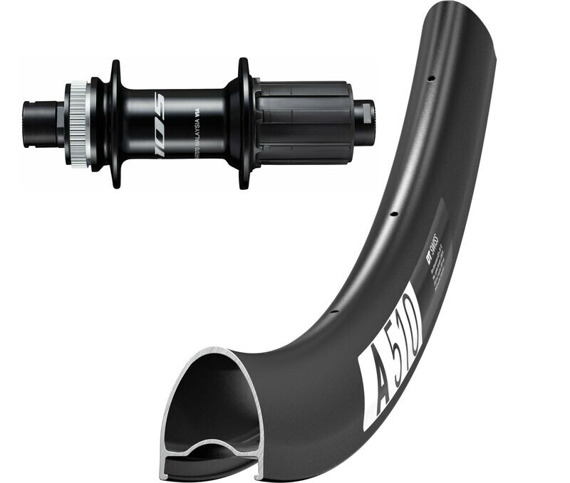 DT Swiss A 510 700c rim with Shimano 105 R7070 hubs. For disc brake and 12mm thru-axle.