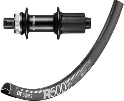 DT Swiss R 500 700c rim with Shimano RS470 hubs. For disc brake and 12mm thru-axle.