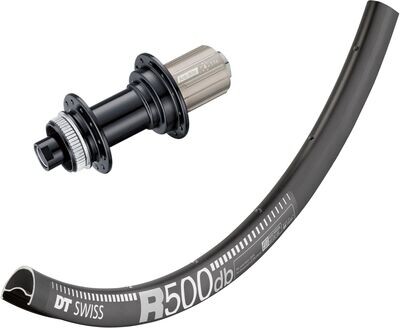 DT Swiss R 500 rims with Bitex BX106 hubs. For disc brake and 12mm thru-axle or quick release. Tubeless ready.