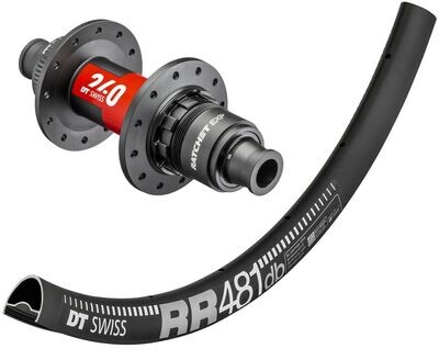 DT Swiss RR 481 700c rim with DT Swiss 240 hubs. For disc brake and 12mm thru-axles. SRAM XDR