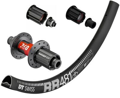 DT Swiss RR 481 700c rim with DT Swiss 240 hubs. For disc brake and 12mm thru-axles. CAMPAGNOLO