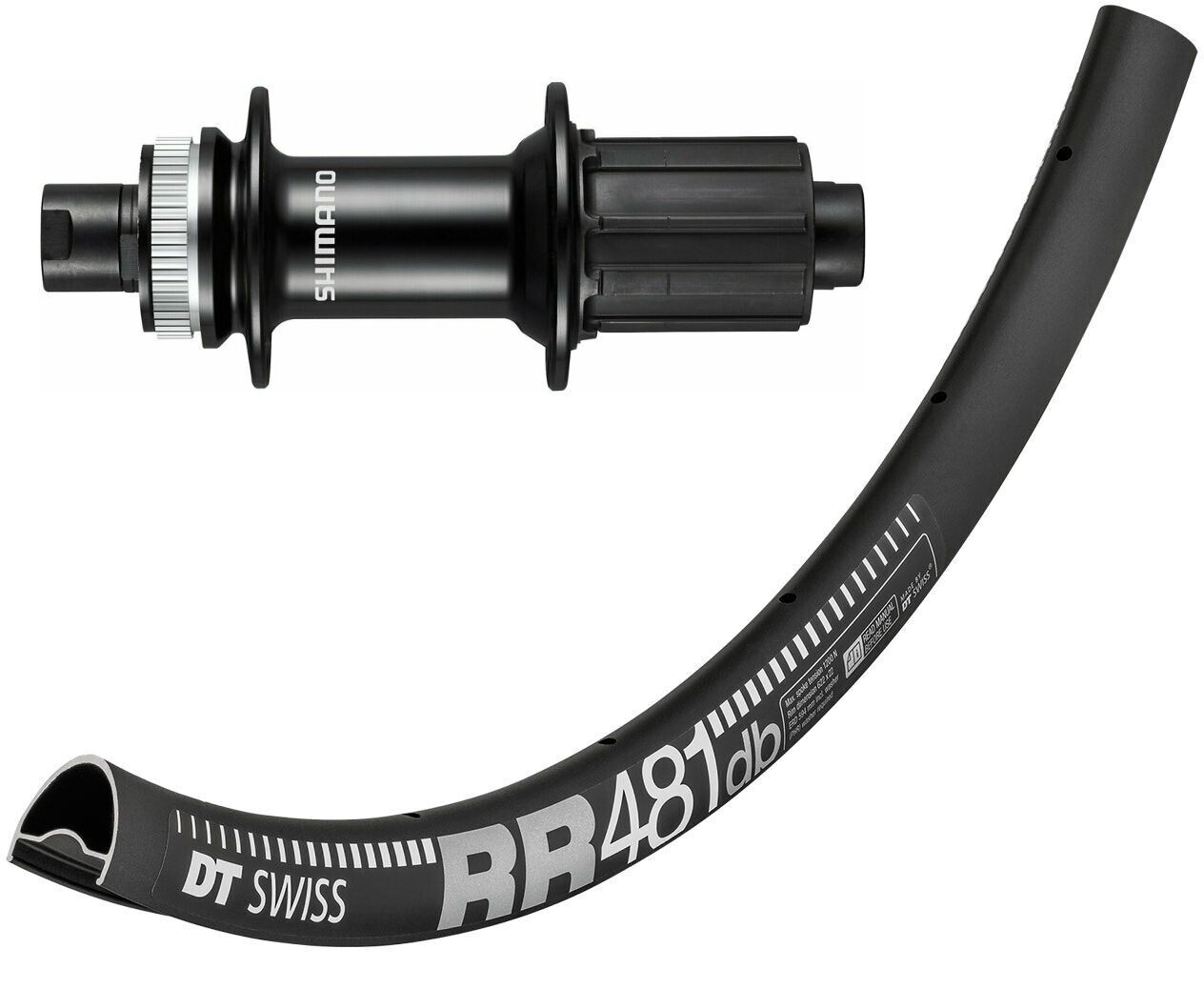 DT Swiss RR 481 700c rim with Shimano RS470 hubs. For disc brake and 12mm thru-axle.