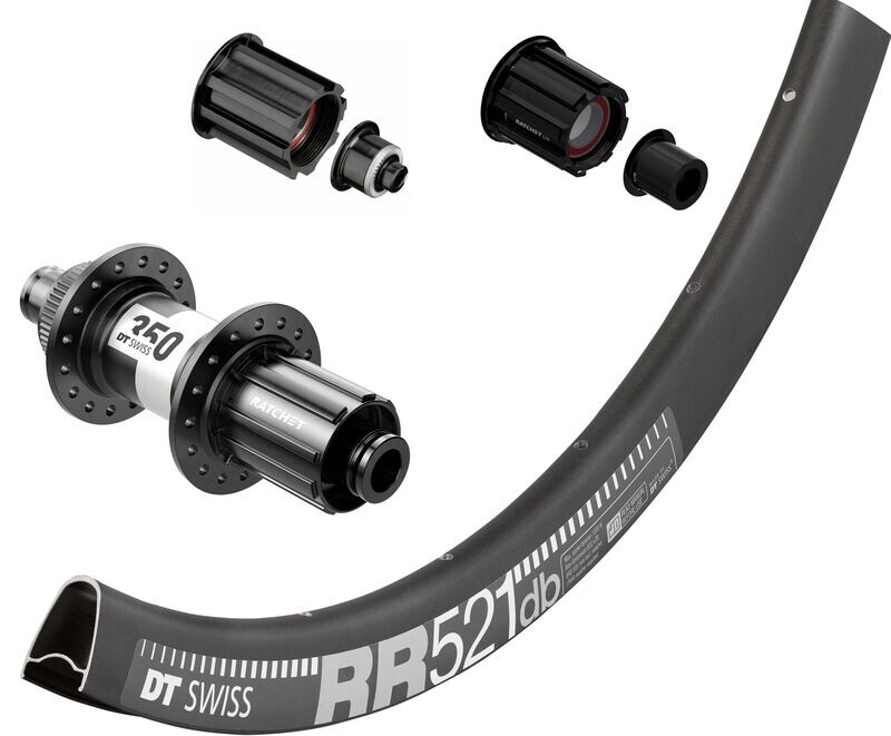 DT Swiss RR 521 700c rim with DT Swiss 350 hubs. For disc brake, quick release or 12mm thru-axles. CAMPAGNOLO