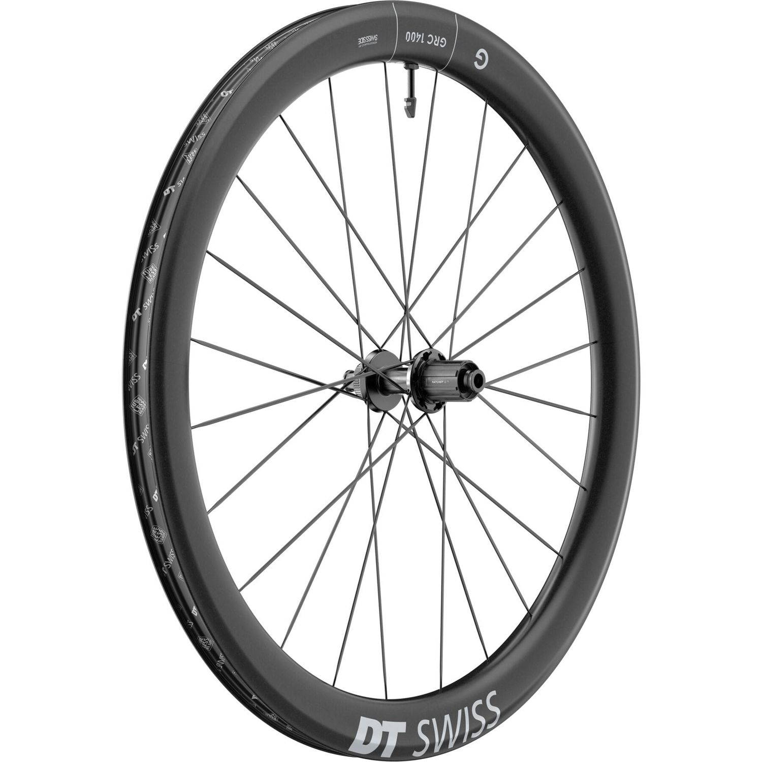 DT Swiss GRC 1400 SPLINE disc brake wheel, carbon clincher 50 x 24 mm