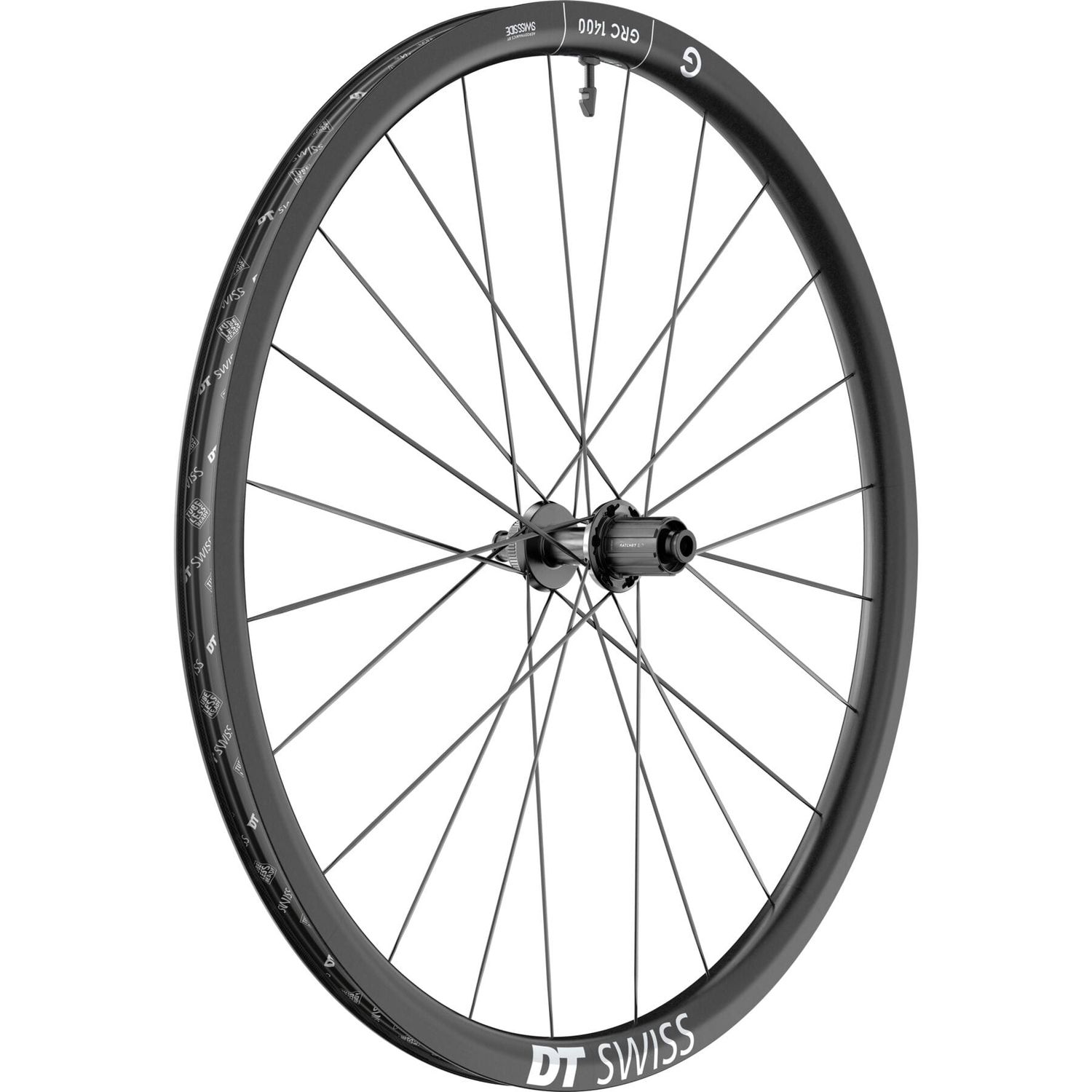 DT Swiss GRC 1400 SPLINE disc brake wheel, carbon clincher 30 x 24 mm