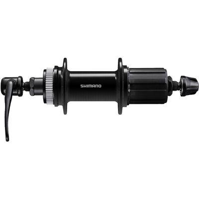 DT Swiss R470 rim with Shimano Cues QC400 hubs (Deore M6000 standard).