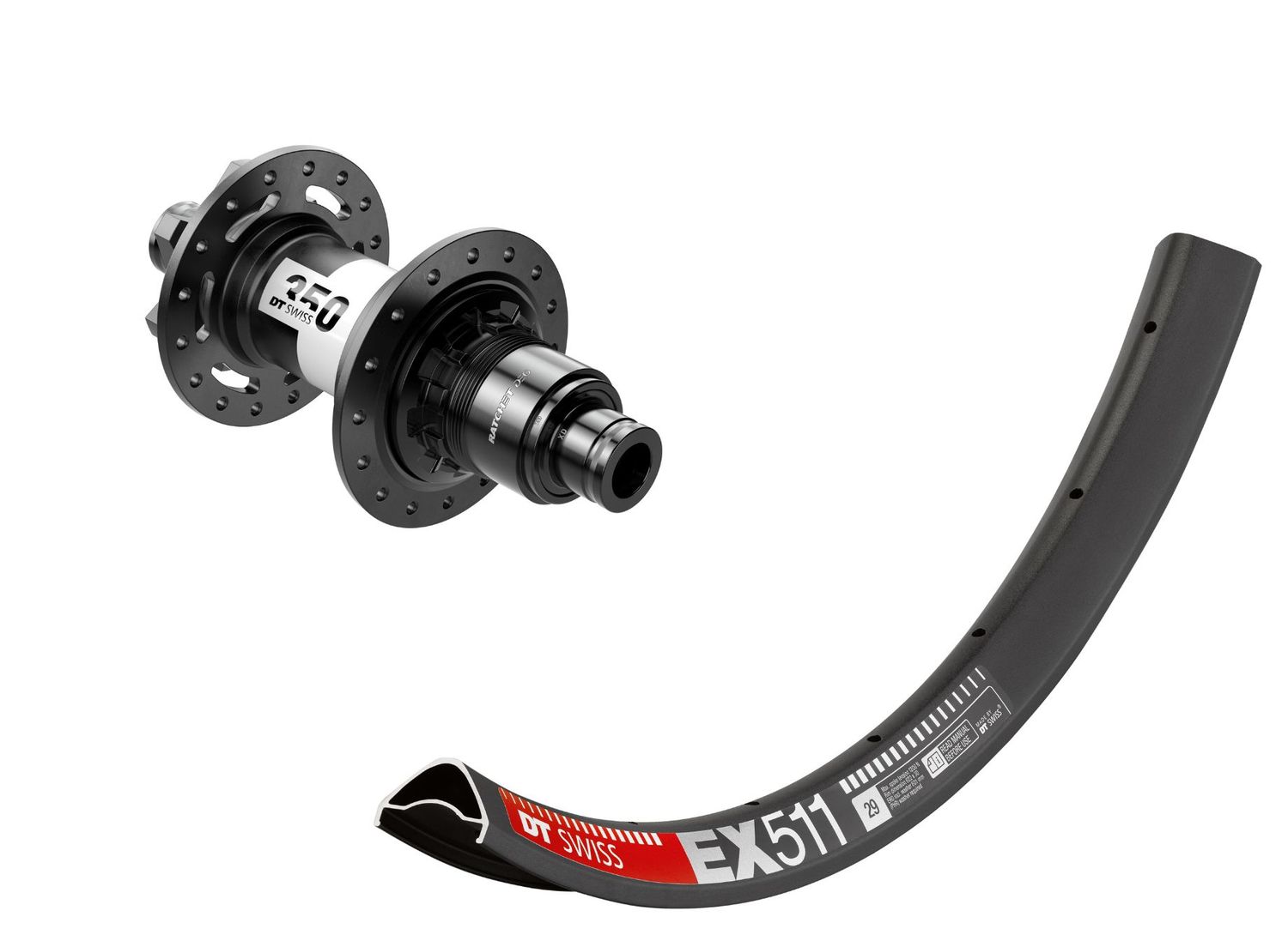 DT Swiss EX 511 rims with DT Swiss 350 ratchet DEG 72t hubs. Tubeless ready. Sram XD DT Swiss EX 511 rims with DT Swiss 350 ratchet DEG 72t hubs. Tubeless ready. Sram XD