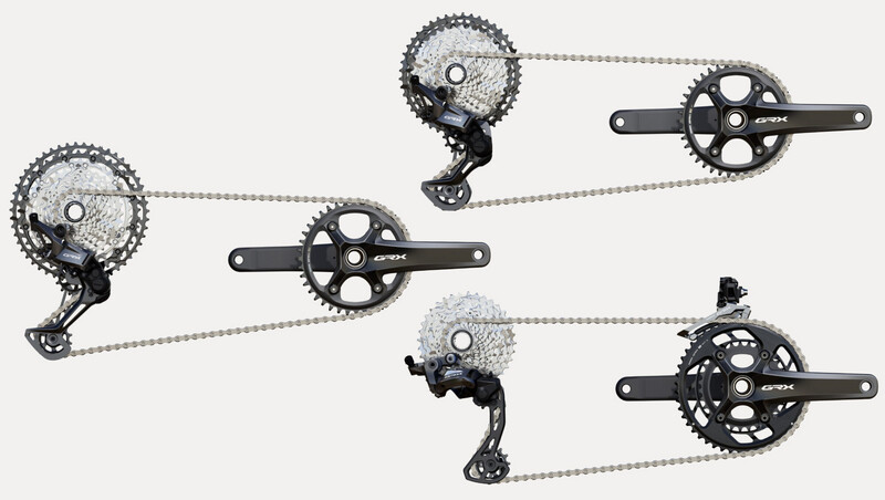 Shimano GRX RX820 Gravel Groupset - 2x12 Speed for Hyperglide cassette