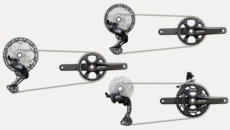 Shimano GRX RX825 Di2 Gravel Groupset - 2x12 Speed for Hyperglide cassette