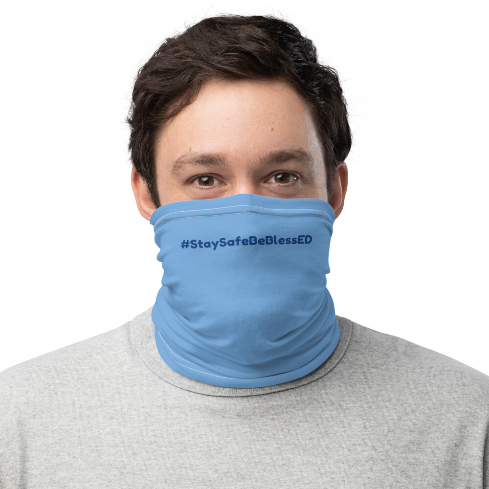 Neck Gaiter - Blue with #StaySafeBeBlessED