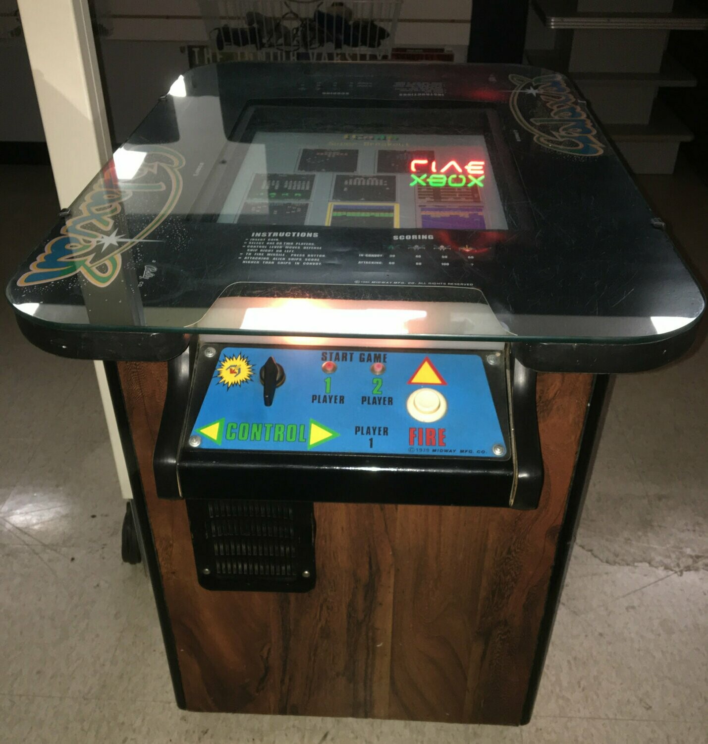 Galaxian Cocktail Arcade Machine