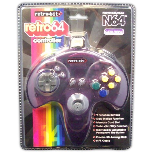 Retro 64 Controller for N64 (clear purple) - Game Accessory - New