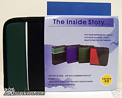 Green and Black 32 Disc CD Wallet - Music Accessory - New