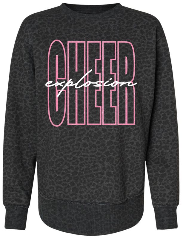 Black Leopard Tall CHEER Script Explosion