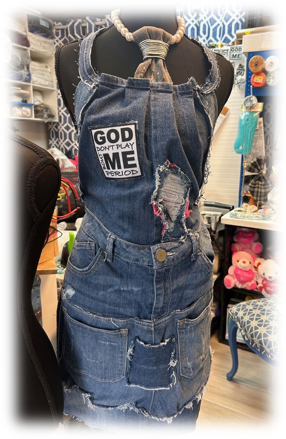 Custom Distressed Denim Apron