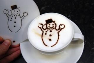Stencil Happy Snowman