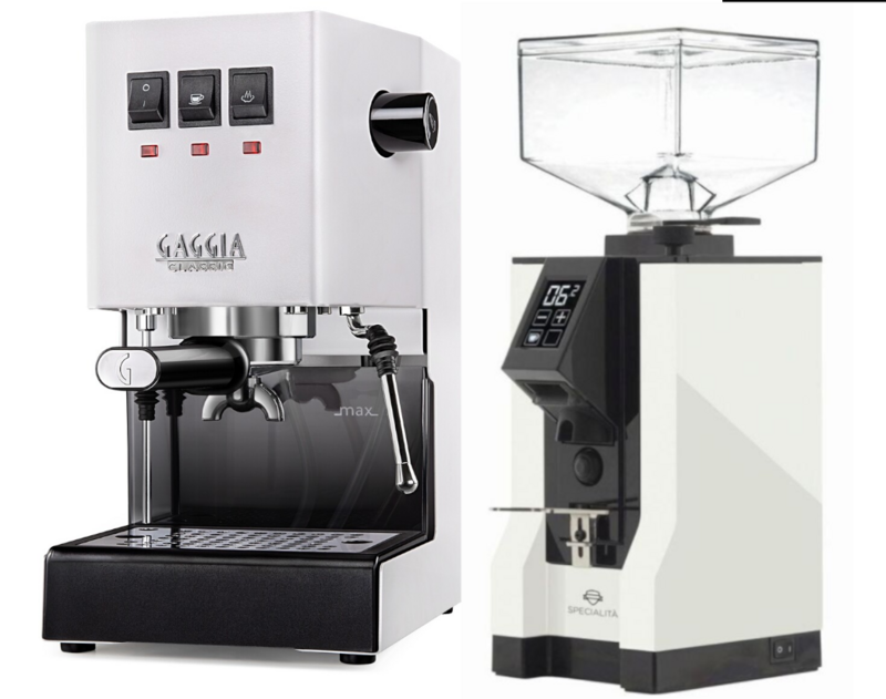 Gaggia Classic Evo 2024 PRO White with Eureka Specialita White
