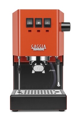 Gaggia Classic E24 [BRASS BOILER]  Orange - Lobster Red - 240V | Manual Espresso Coffee Machine -[NEW-DAMAGED BOX]
