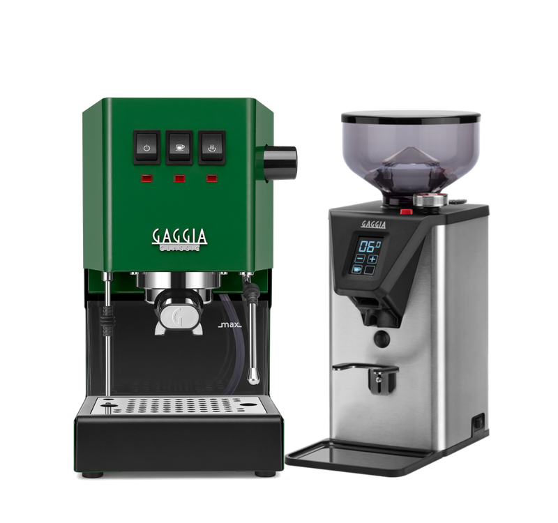 Gaggia Classic E24 [BRASS BOILER]  Green with MDF-55 Grinder