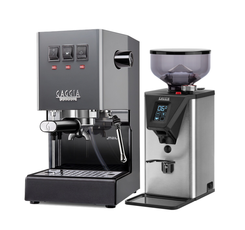 Gaggia Classic E24 [BRASS BOILER]  Grey with MDF-55 Grinder
