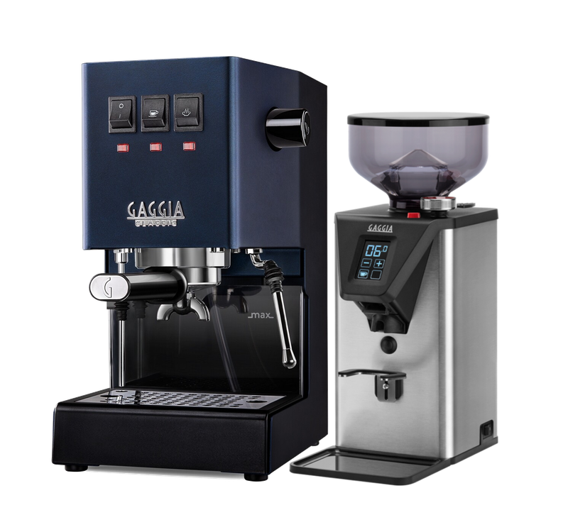 Gaggia Classic E24 [BRASS BOILER]  Midnight Blue with MDF-55