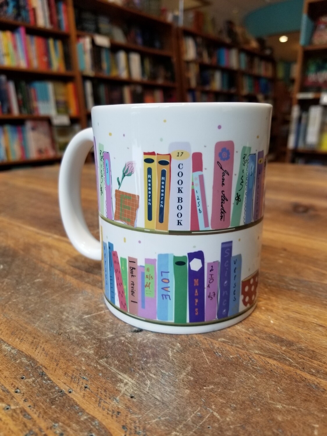 Colorful Bookshelf Mug