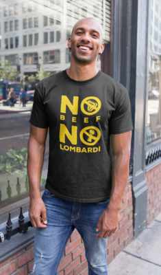 "No Beef No Lombardi" Short-Sleeve Unisex T-Shirt: Black