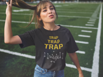 "Trap Trap Trap" Short-Sleeve Unisex T-Shirt: Black
