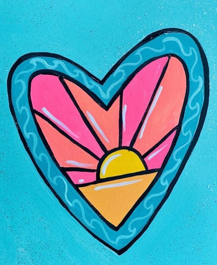Sunset Heart Painting Kit
