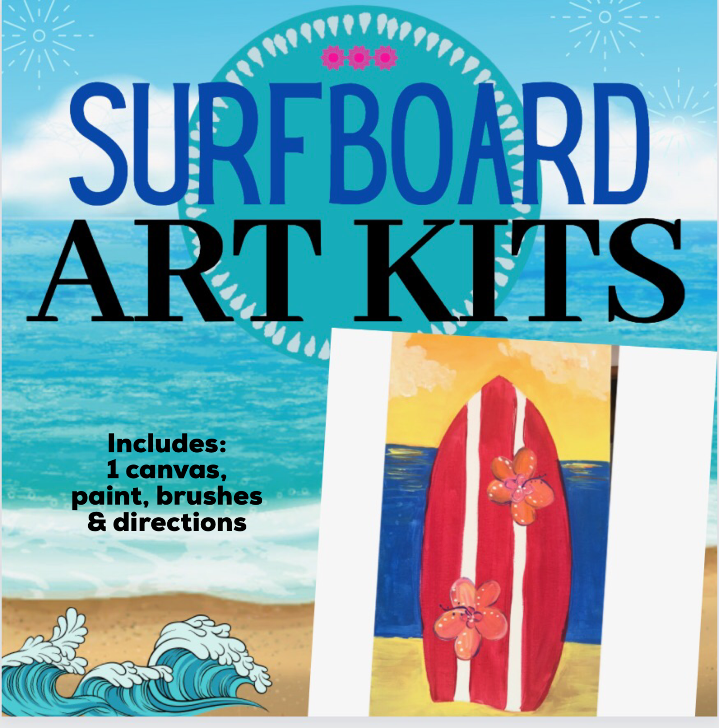 Sunset Surfboard Painting Kit