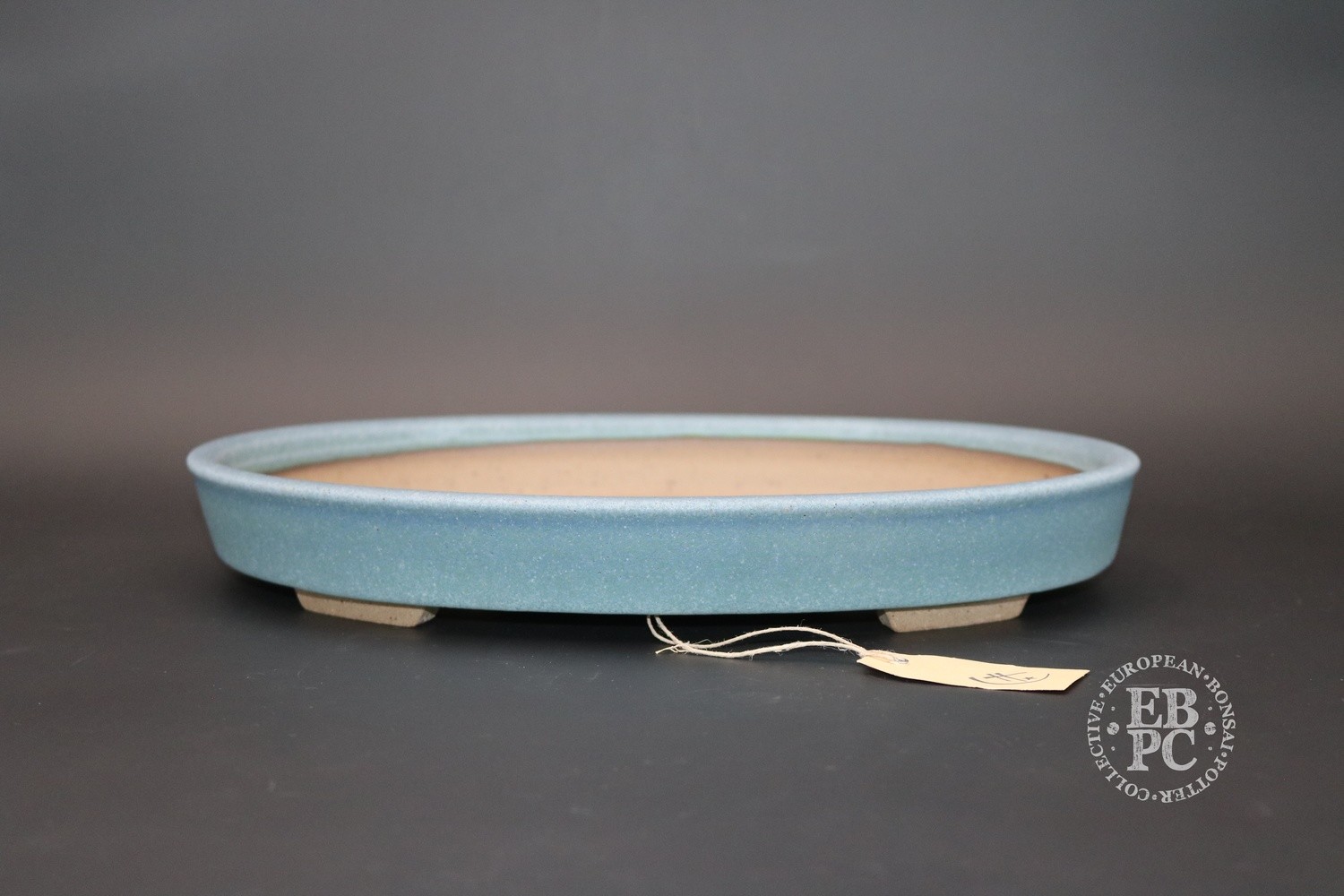 SOLD - Roman Husmann - 32.6cm; Glazed; Oval; Light Blue; EBPC Stamped