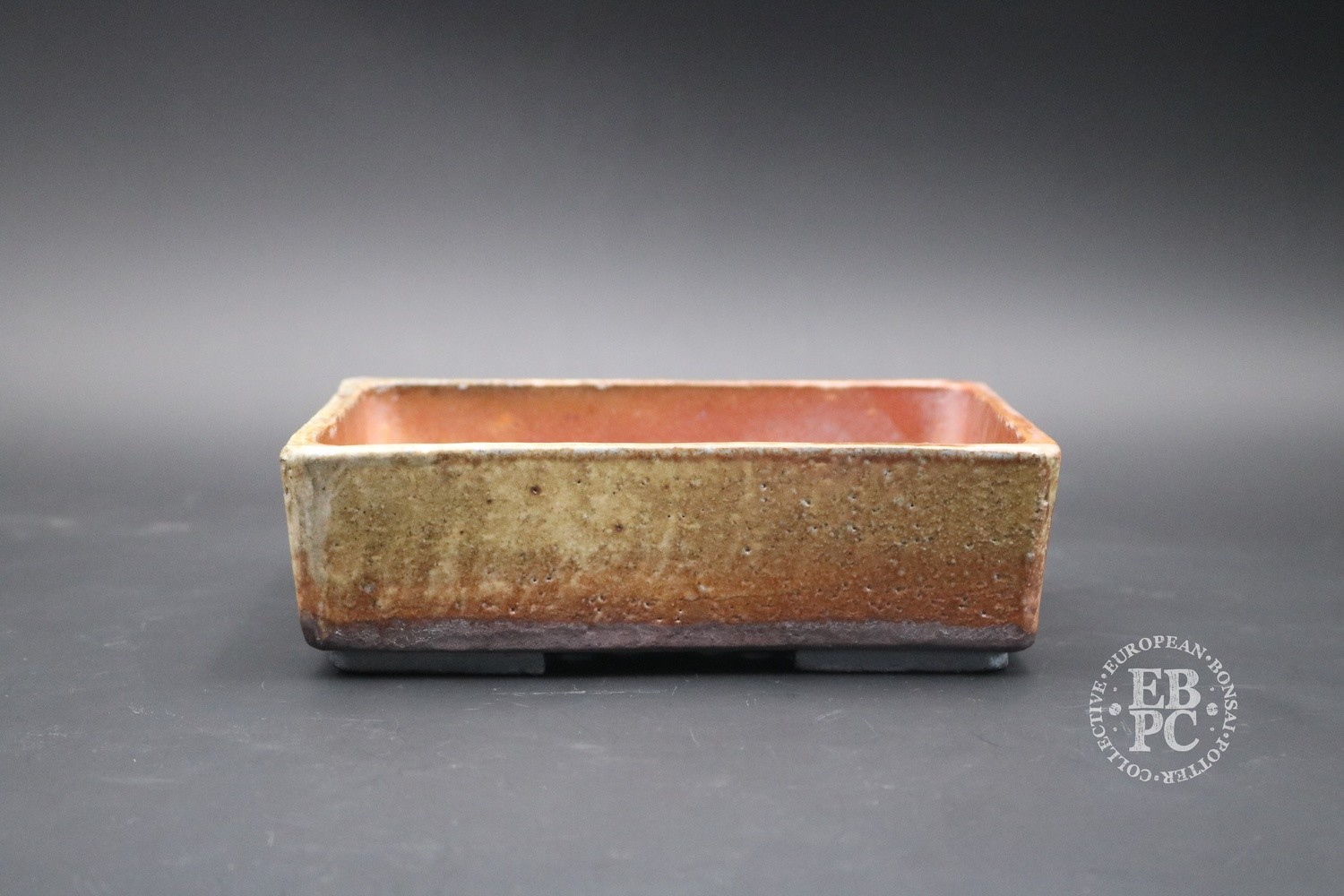 SOLD - Englert Keramik - 18.5cm; Rectangle; Wood-fired; Rustic; Browns; Cream; Red; Martin Englert