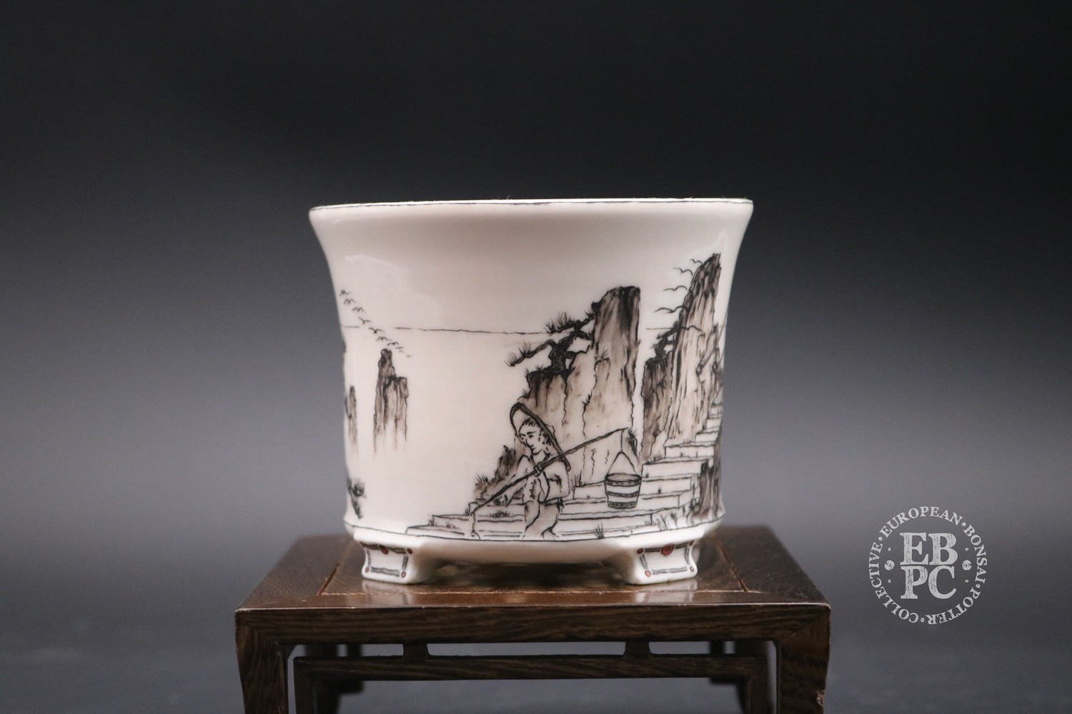 SOLD - Englert Keramik - 10.3cm; Porcelain; Painted; Shohin, Round, Semi-cascade; Martin Englert