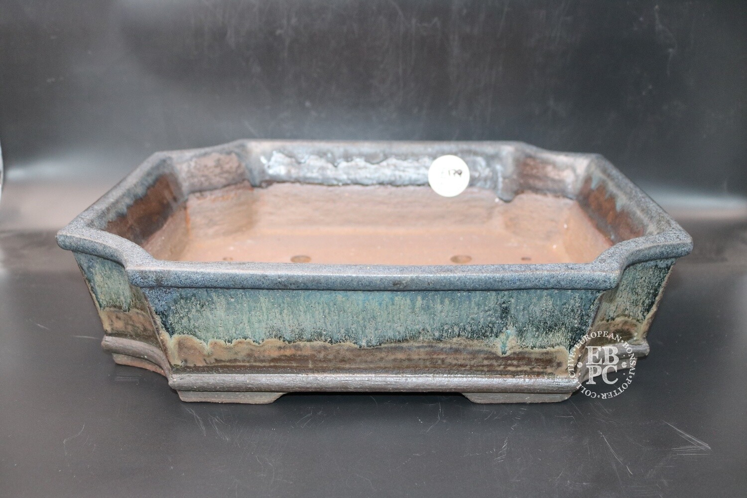 SOLD - Erin - 41.8cm; Special Edn.; Rectangle; Drippy Glaze; Grey, Blue; Vic Harris